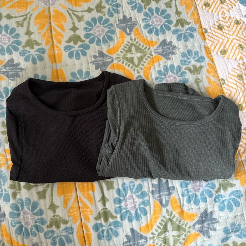 2 gently worn Lululemon Ebb to Street long sleeve shirts
